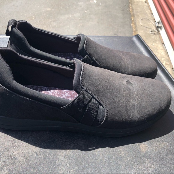 Clarks 27975 Canvas Loafers Cloud Steppers Black Slip on Comfort Shoes 11M - Picture 4 of 11